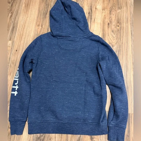 Carhartt Men's Navy Hoodie with Logo - Picture 2 of 3